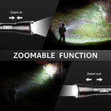 LE Linterna recargable D, LP3000 de alto lúmenes súper brillante, linterna táctica con zoom de 1000 lúmenes, impermeable, 5 modos de iluminación, linterna de mano pequeña para camping, emergencias (cable USB incluido)