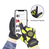 Guantes de trabajo resistentes, acolchado SBR, guantes protectores de impacto, guantes de trabajo mecánicos antivibración, guantes de trabajo táctiles (M, verde)