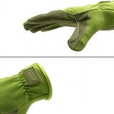 Guantes de trabajo de utilidad general, guantes de cuero para hombre y mujer, guantes de jardinería, guantes de piel de vacuno, mecánico, construcción de conductor, guantes (talla XL, verde)