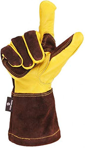 Guantes De Soldador, Guantes De Cuero For Soldar, Manoplas For Chimenea/Camping/Cocina/Jardinería