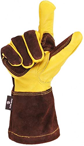 Guantes De Soldador, Guantes De Cuero For Soldar, Manoplas For Chimenea/Camping/Cocina/Jardinería