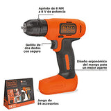 BLACK+DECKER Taladro Inalámbrico 8V MAX LD008-B3