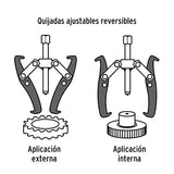 Truper EX-P3, Extractor de poleas, acero al cromo vanadio, 3 quijadas, 3"