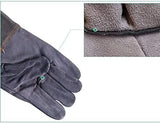 Guantes de soldador, guantes de trabajo protectores, guantes de cuero de guantes de soldadura Guantes de cuero de cuero que trabaja en el jardín protector contra el guiso de ma