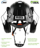 GREEN DEVIL Unisex-Adulto Casco Seguridad Casco Duro Con Visera Y Protección Para Los Oídos Casco Trabajo Abs Ventilado Liviano Y Ajustable Para Hombres Y Mujeres Suspensión 6 Puntos Aprobado