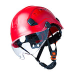Casco de seguridad industrial para exteriores, flexible, con gafas para construcción y escalada