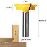 Wolfride 1/2 Mango Cajón Recto Moldeo Router Broca de la Herramienta de Carpintería, Mango de Madera de Aleación de Fresa Con Herramientas Para Trabajar la Madera- Amarillo