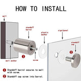 12 Tornillos De Separación, Separadores De Letreros, Tornillos Publicitarios, Soportes De Separación De Pared De Acero Inoxidable, Accesorios De Montaje De Letreros De Uñas Acrílicos De Vidrio, 19x50
