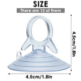 Theshai 12 ganchos de ventosa de plástico transparente de 45 mm con bucles extraíbles para ventanas de vidrio, parabrisas, azulejos, cocina, baño, espejo, ducha, terrario, coche, ventana, oficina, colgadores