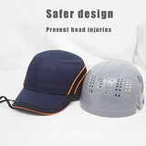 WBZ Casco Gorra  De Seguridad 5,5 CM ala Corta 360 ° Ventilación Total Material ABS Ajuste De Hebilla De Tres Engranajes Protección De Forro Trabajo Gorra Transpirable Gorra De Trabajo