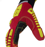 Seibertron HIGH-VIS HRC5 - Guantes de trabajo de excelente agarre Cut5, resistentes a la abrasión, para perforación de aceite y gas, guantes de protección contra impactos CE EN388 3541 XXL con 1 clip de guante negro