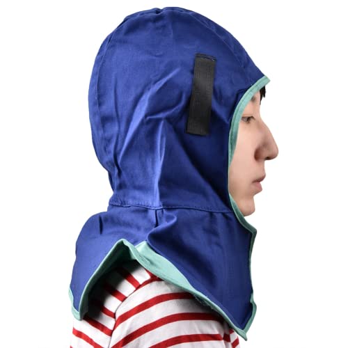 Capucha soldador, elegante, hermosa, azul, hebilla ligera, transpirable, fresca, cómoda de usar, capucha de protección de soldadura para soldar