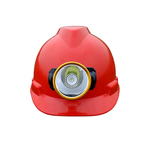 Casco con luz, Casco de Seguridad Industrial, Casco de construcción rígido, ventilado, arnés de 4 Puntos, Casco de Protección, Casco de Trabajo Casco
