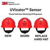 Casco de seguridad SecureFit H-705SFR-UV, rojo, sin ventilación, con sensor Uvicator, suspensión de trinquete de difusión de presión de 4 puntos, ANSI Z87.1