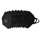 Paquete de 10 Powecom de 5 capas, protección transpirable KN95, mascarilla facial, máscaras antipolvo, estándar mejorado GB2626-2019 (negro)