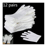 WEEDKEYCAT 12 Pares/Bolso 1 Paquete Guantes de algodón Blanco for Manos secas de manejo de Guantes de película Ceremonial Guantes ceremoniales.