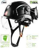 GREEN DEVIL Unisex-Adulto Casco Seguridad Casco Duro Con Visera Y Protección Para Los Oídos Casco Trabajo Abs Ventilado Liviano Y Ajustable Para Hombres Y Mujeres Suspensión 6 Puntos Aprobado