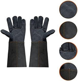 Guantes de soldador, guantes de trabajo protectores, guantes de cuero de guantes de soldadura Guantes de cuero de cuero que trabaja en el jardín protector contra el guiso de ma
