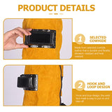 Capucha Soldador Protector de La Soldador de Cuero para Soldador de Cuero Tapa de Molienda con Cuello Drapeado de Hombro Filtro de Oscurecimiento de Drapeado Naranja