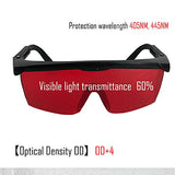 PUREWORDS 405nm 445nm Azul Violeta Luz Cnc Laser Gafas | Gafas protectoras de ojos para protección de ojos | Gafas DIY Color Rojo