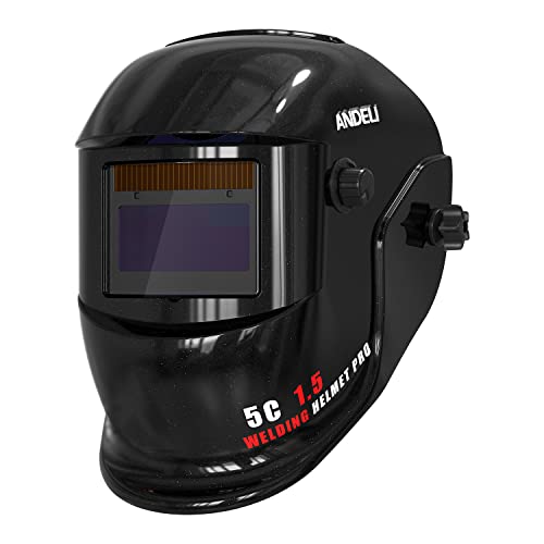 Casco de soldadura de oscurecimiento automático, color verdadero 1/1/1/2 con protección solar, amplio rango de sombra 4/9-13 para moler soldadura ARC MIG TIG (ADLDH9242-A)
