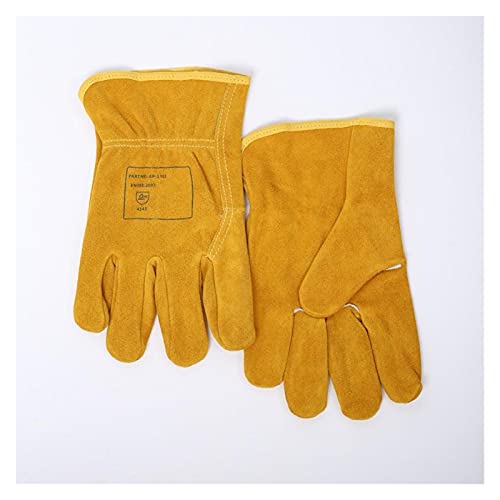 Guantes de Soldador Guantes mecánicos Guantes de Trabajo de Cuero de Piel de Vaca 25 cm (10