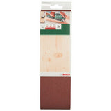 Bosch Home and Garden 2609256221 - Juego de 3 lijadoras de cinta (1 x 60 cm, 1 x 80 cm, 1 x 100 mm, sin agujeros, sujeción