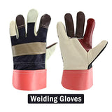 Guantes de soldador de cuero duradero guantes de soldadura Guantes de cuero de soldadura Guantes de desgaste wear-resistant, anti-scalding, flame retardant