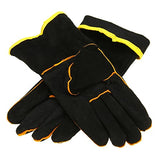 Guantes de soldador servicio pesado 1 par soldadores de cuero de cuero guantes de cuero de cuero guantes de soldadura de soldadura negra guantes
