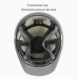 Casco seguridad  de Moda de Dos Colores Anti-UV Transparente Aleros Flotantes Diseño Forro Acolchado de 6 Puntos Banda para El Sudor Extraíble Obra de Construcción, Carretera, Minería
