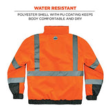 Chaqueta bomber reflectante de alta visibilidad, parte inferior negra, compatible con ANSI, Ergodyne GloWear 8377