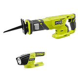 Ryobi Paquete súper combinado de 4 herramientas, 18 voltios ONE+ iones de litio inalámbrico con taladro/controlador, controlador de impacto, sierra alternativa, luz de trabajo, (2) baterías, cargador de 18 voltios, juego de brocas, bolsa de herramientas B