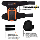 THUNDERBOLT Rodilleras para trabajo, construcción, pisos, jardinería, limpieza, con doble gel, cojín de espuma gruesa y correas antideslizantes ajustables