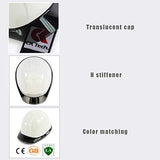 Casco seguridad  de Moda de Dos Colores Anti-UV Transparente Aleros Flotantes Diseño Forro Acolchado de 6 Puntos Banda para El Sudor Extraíble Obra de Construcción, Carretera, Minería