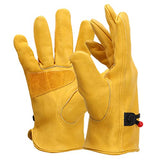 Guantes de soldador de cuero Doble capa corta CALOR DE CALOR DE PROTECCIÓN Guantes de estufa XL 1 Pair, guantes resistentes a los cortes