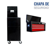 Hantec Combo Caja de Herramientas y Estante Móvil 9 Cajones fabricando en Metal Color Rojo