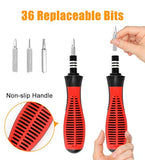 Apsung Juego de Destornilladores de Precisión 37 en 1, Juego Profesional de Destornilladores Multifunción, Kit de Herramientas de Reparación Compatible con iPhone, iPad, Android, Computadora, Portátil, PC, etc.
