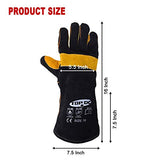 TOPDC Guantes de soldadura de 16 pulgadas resistentes al calor guantes ignífugos para soldador