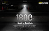 NITECORE HC68 - Faro de doble haz recargable tipo C, Luminus SST-40-W 2000 lúmenes, opciones de accesorios Eco-Sensa (+ 2 extras NL1835HP)