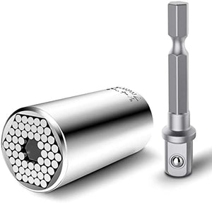 SEAFON Universal Dado Llave Ajustable Juego Vaso, Dado Universal, Juego De Adaptadores Multifuncional, Set Universal Adaptador Enchufe Gator Grip Llaves Vaso 7 – 19 mm Ajustable