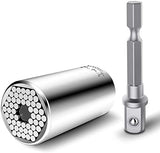 SEAFON Universal Dado Llave Ajustable Juego Vaso, Dado Universal, Juego De Adaptadores Multifuncional, Set Universal Adaptador Enchufe Gator Grip Llaves Vaso 7 – 19 mm Ajustable