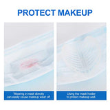 Mascarilla desechable, 50 máscaras de cara transpirables con 4 soportes para máscaras faciales, máscara facial protectora contra el polvo