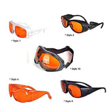 MCWlaser 190-540nm Laser Safety Goggle Glasses  OD5+ For UV light  Violet Blue Green Laser 405nm 445nm 450nm 473nm 532nm Style 10