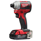 Jurgo de herramientas Milwaukee 2850-21P SB M18 Kit de destornillador de impacto inalámbrico compacto sin escobillas de 0,25 pulgadas con 1 batería