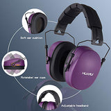 Reducción de ruido orejeras para caza, tiro de oído, auriculares de protección para adultos a niños, protección auditiva, orejeras con cancelación de ruido (morado)