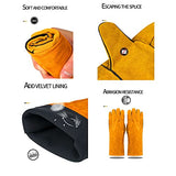 Guantes de Soldador guantes para chimeneas con leña,guantes de trabajo resistentes al calor para soldadores,barbacoa,jardinería,camping,estufa,chimenea (Color : Red)