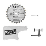 RYOBI 18 voltios ONE+ inalámbrico 7-1/4 pulgadas. Sierra ingletadora compuesta (solo herramienta) con hoja
