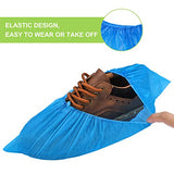 Fuxury Paquete de 200 (100 pares) fundas desechables antideslizantes e impermeables para zapatos de interior, protector de zapatos higiénico, fundas de pies antideslizantes duraderas, tamaño habitual que se adapta a la mayoría de