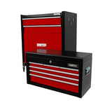 Hantec Combo Caja de Herramientas y Estante Móvil 9 Cajones fabricando en Metal Color Rojo