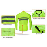 WOSAWE Chaqueta cortavientos de alta visibilidad para hombre Resistencia al agua Rompeviento reflectante, Verde M
